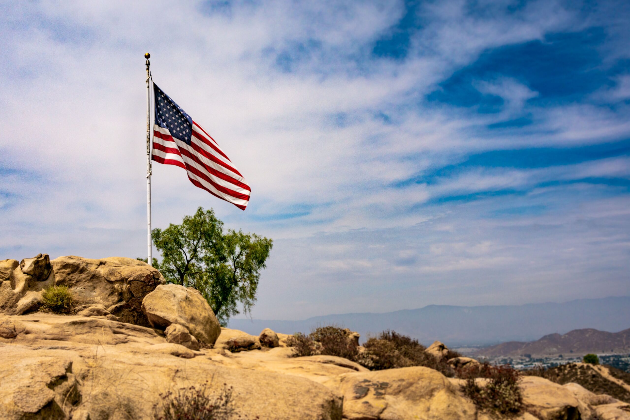 American flag or patriotic landscape